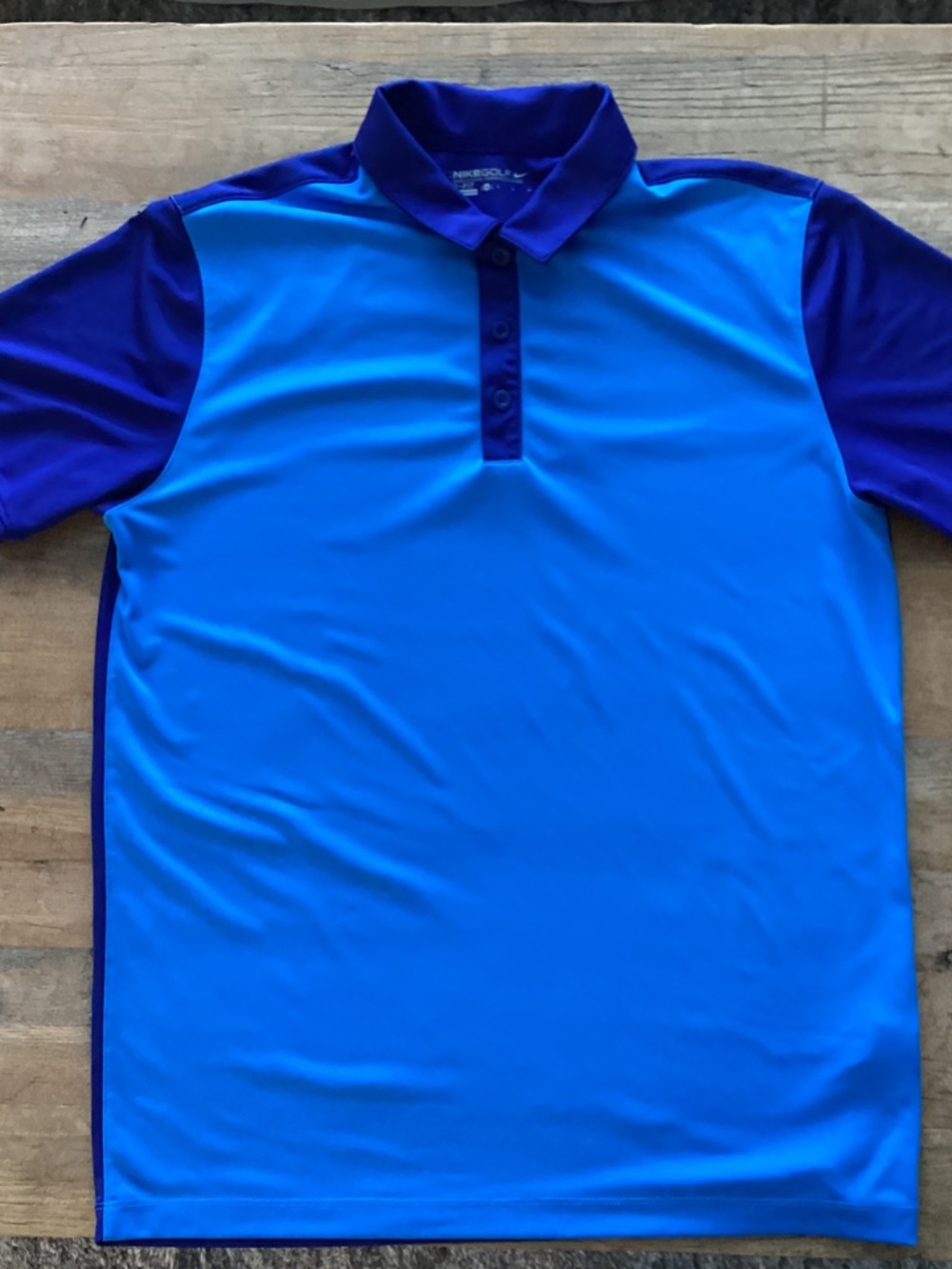 Nike Men's Two-Tone Royal and Deep Blue Polo